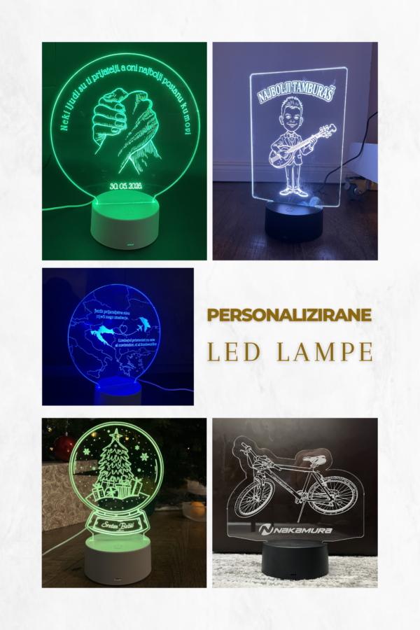 Personalizirana LED lampa po narudžbi